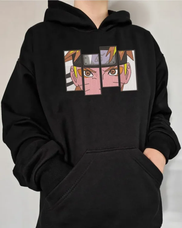 Poleron negro con diseño de de anime, Naruto Uzumaki