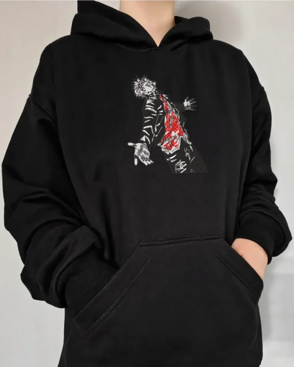 Poleron negro con diseño de anime, Satoru Gojo
